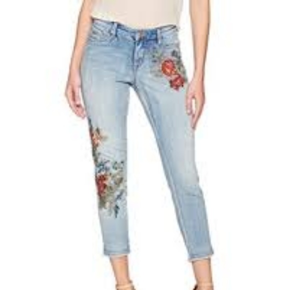 nine west embroidered jeans